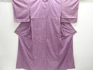 アンティーク　白山紬　麻の葉模様着物